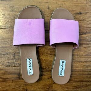 Steve Madden Pink and Brown Slide Sandals